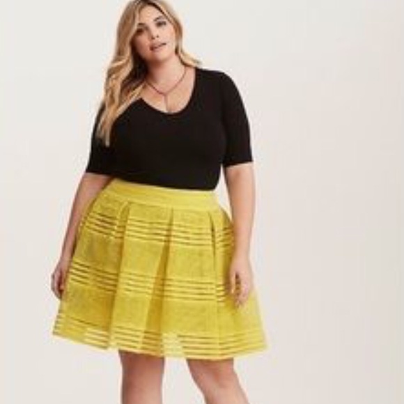 torrid Dresses & Skirts - Torrid - Woman’s Chartreuse Striped Sheer Skirt